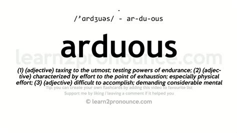 arduous definition antonym dictionary